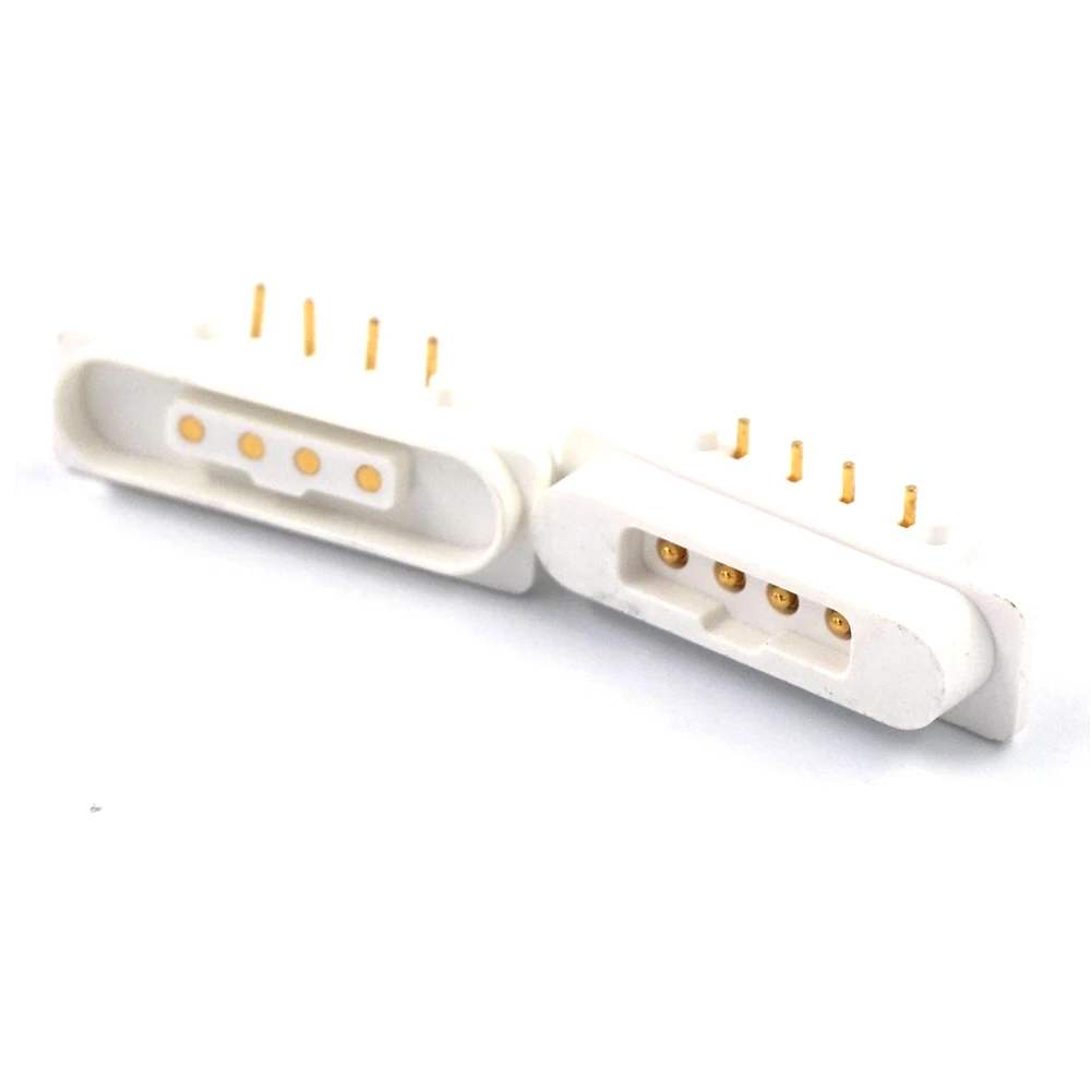 

1sets 4in white DC Magnetic Pogo Pin Connector Pogopin Male Female 2A Waterproof High Current Spring Loaded Power Socket