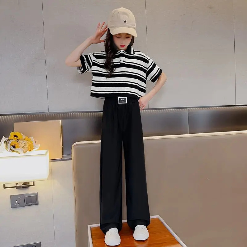 

Summer Teen Girls Clothing Sets Children Fashion Polo Shirt Tops+Pants 2Pcs Outfits Kids Tracksuit 6 7 8 9 10 11 12 13 14 Years