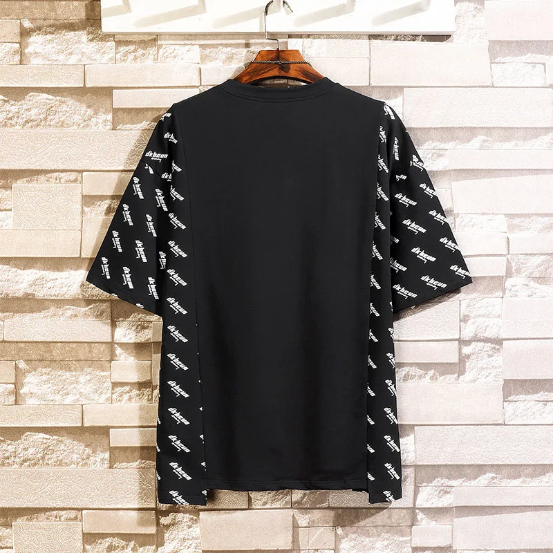 

Мужская футболка 2023, мужские летние топы, хлопковые футболки в стиле пэчворк, Мужская футболка большого размера в стиле хип-хоп