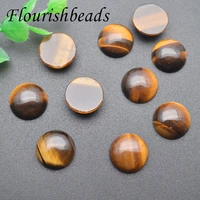 16mm natural gemstone tiger eyed round shape stone beads cabochons for jewelry making 30pc per lot