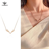 xiaoboacc titanium steel antler necklace for women fashion luxury choker sweater chain necklaces wholesale