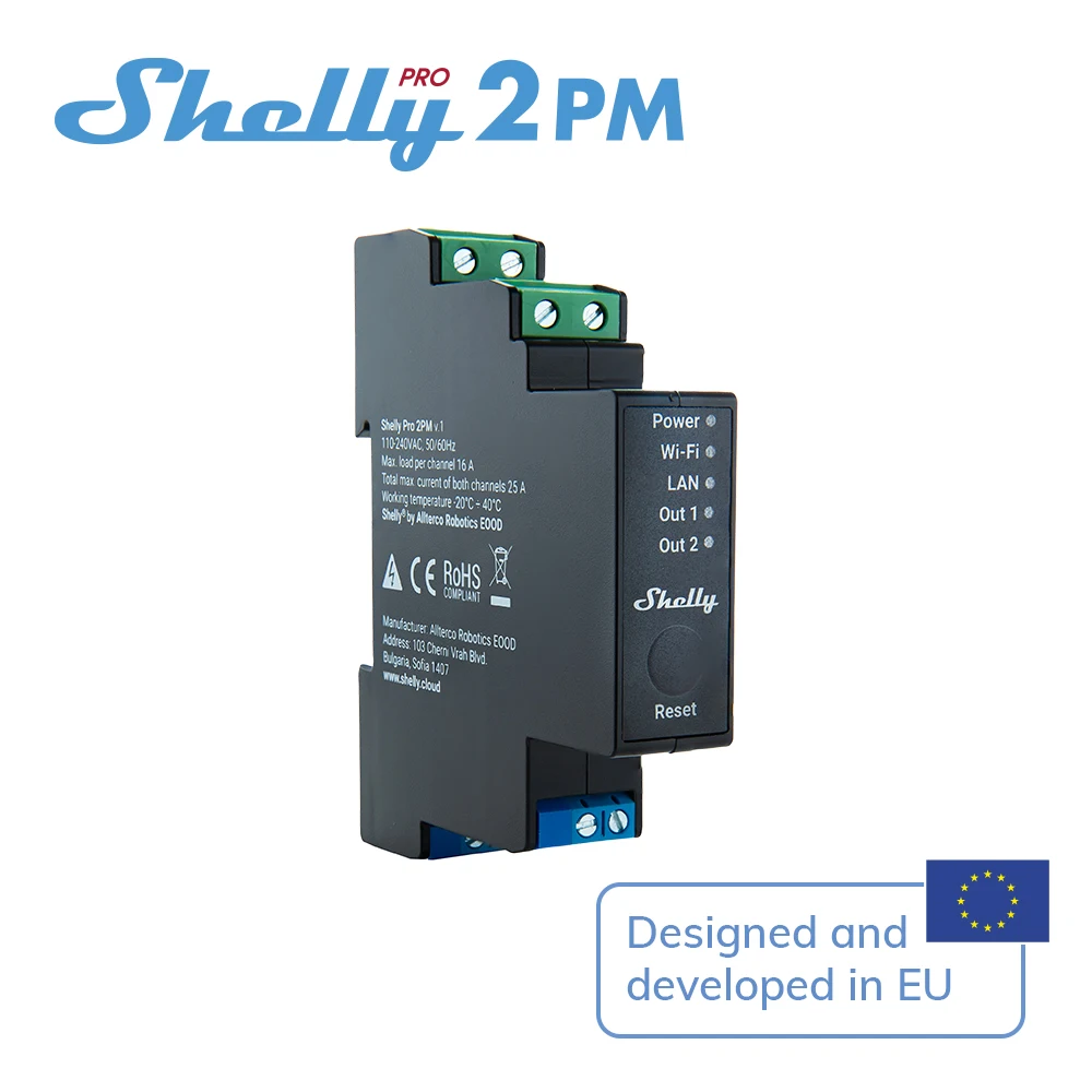 

Shelly Pro 2PM Wi-Fi реле для умного дома