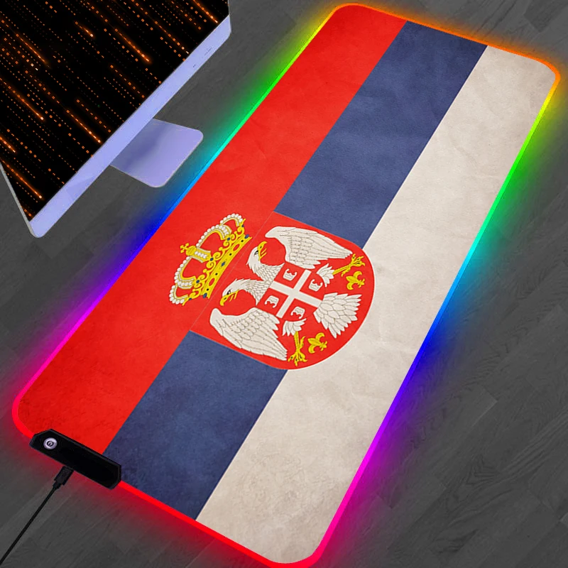 

Коврик для клавиатуры, RGB коврик для мыши, светодиодный игровой флаг сербии, коврик для ноутбука, офисные аксессуары, крутой коврик для мыши ...
