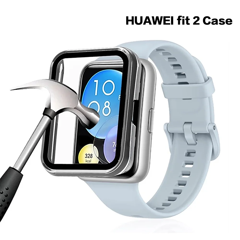 

Case for HUAWEI watch fit 2 protector smart watch accessories PC Full cover bumper Tempered Glass Film for HUAWEI fit2 case
