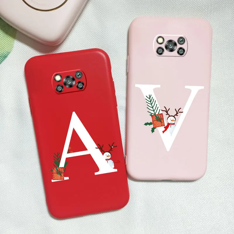 Силиконовый чехол POCO X3 Pro с рождественскими буквами для Xiaomi NFC POCOX3 задняя крышка
