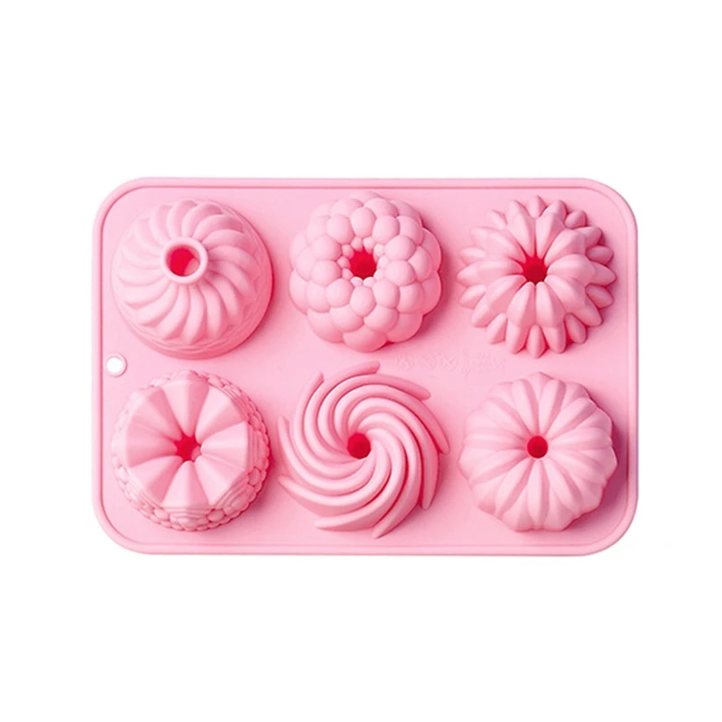 

Silicone 6 Cavities Different Cake Ice Cream Chocolate Mold Soap 3D Cupcake Bakeware Baking Dish Cake Pan Mould