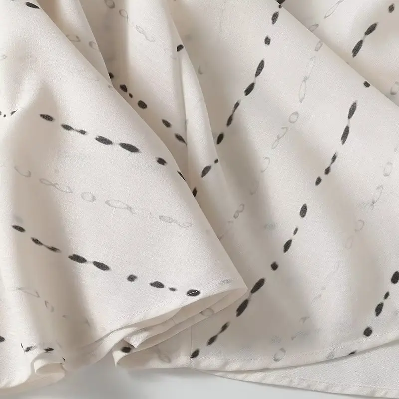 Платье Летнее Длинное свободное с V-образным вырезом и принтом