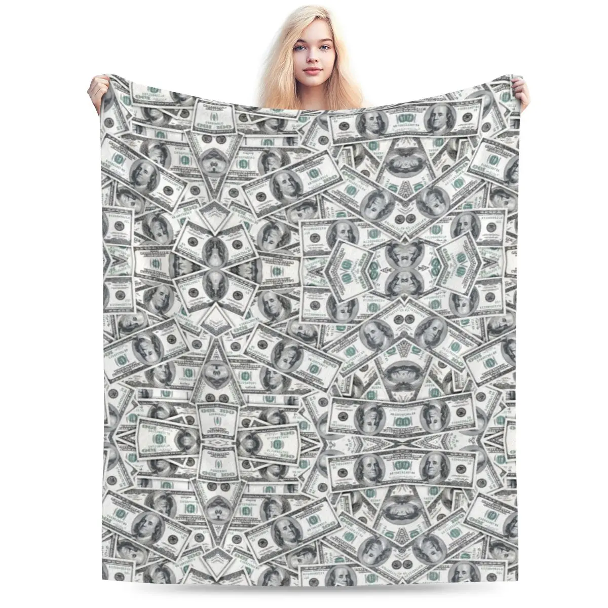 

Us Dollars Money Soft Flannel Throw Blanket for Couch Bed Sofa Cover Blanket Warm Blankets Travel Blanket