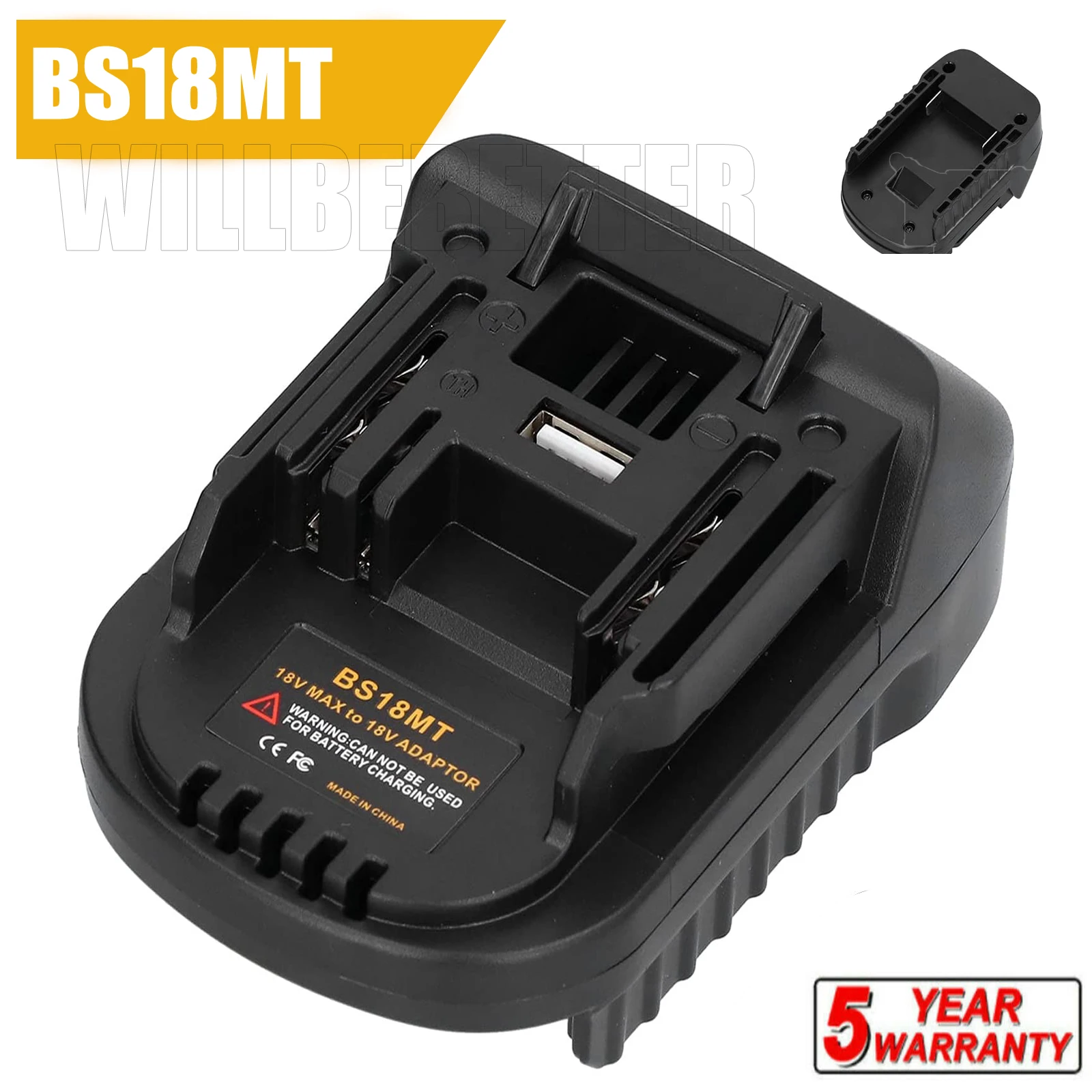 BS18MT Battery Adapter Converter USB For Bosch 18V BAT619G/620 Batteries Convert To For Makita 18V BL 1860 Lithium Battery