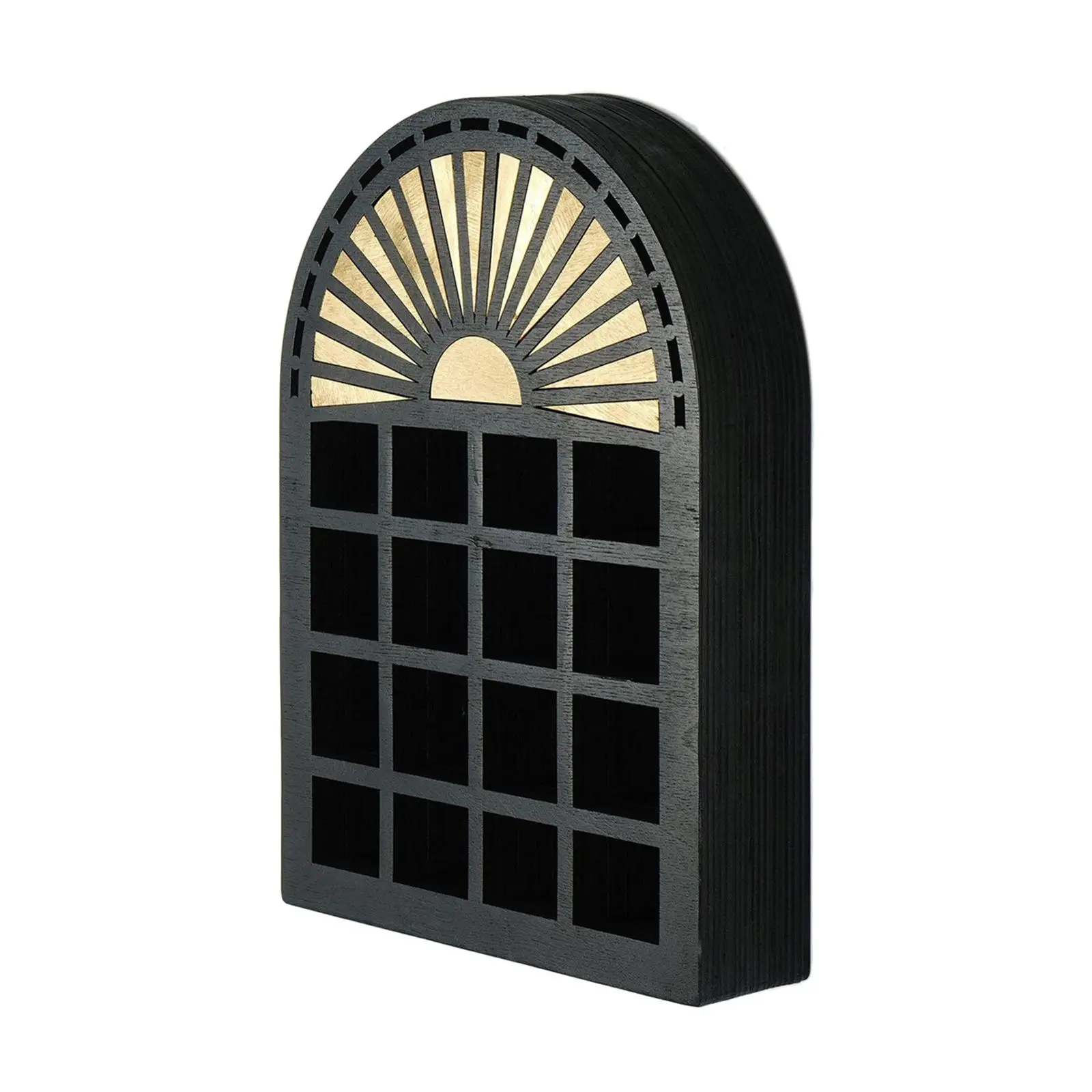 

Sun and Moon Shelf Wall Hanging Rustic Storage Shelf Crystal Display Shelf for