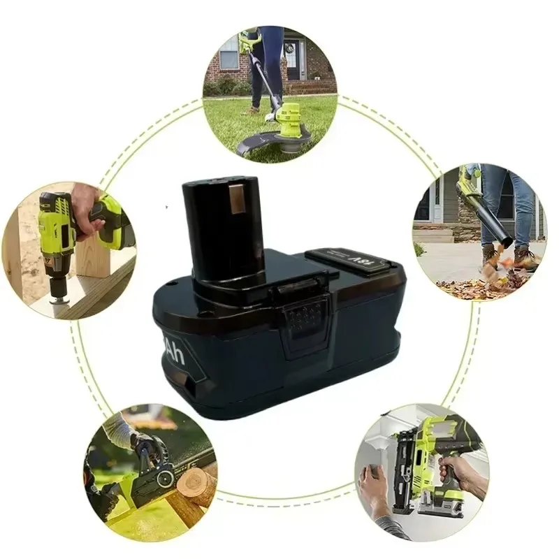 Фото Литий-ионная аккумуляторная батарея 8,0/6,0 Ач 18 В для Ryobi ONE + P108 P107 P122 P104 P105 P102 P103 P109 RB18L25 RB18L40 Аккумуляторные дрели №2