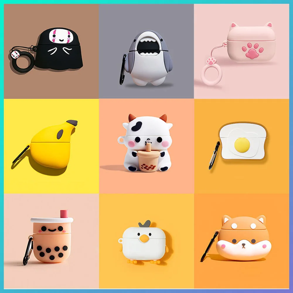 

New 3D cartoon animal soft silicone wireless Bluetooth headset protection earcase earphone accessories for AirPods 3 Pro