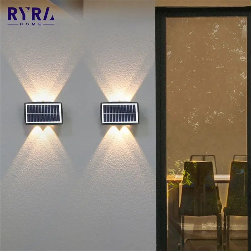 

Уличная настенная лампа на солнечной батарее, водонепроницаемый светодиодный светильник для перил, лестниц, ступенек, забора, двора, внутре...