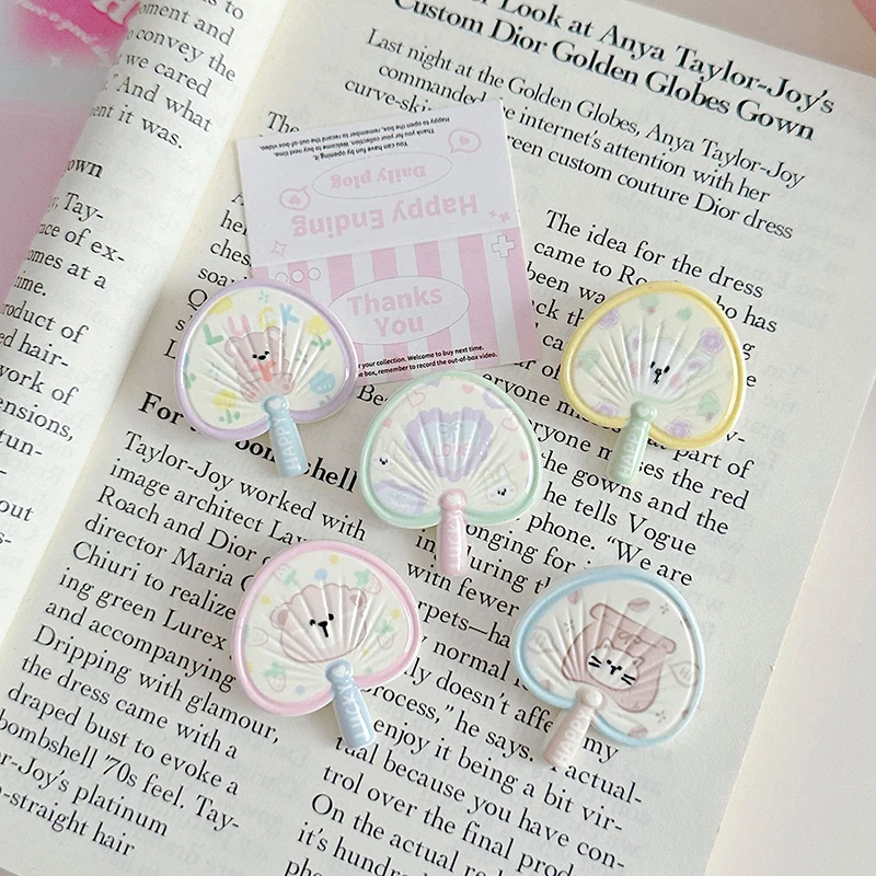 Заколка для волос в форме веера с милым медведем девочек кавайная боковая