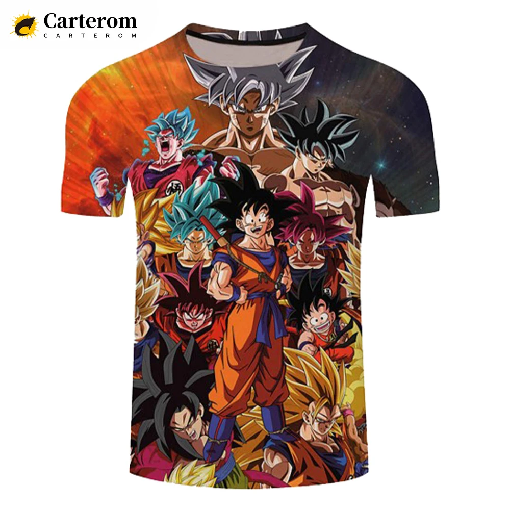 

2022 High Quality Summer Short Sleeved Japanese Anime Goku 3D Printed T-shirt Fashion Casual Style Tops Men Women Cool Tshirt