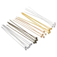 200pcslot 16 20 25 30 40 45 50mm silver color metal ball head pins for diy jewelry making head pins findings dia 0 5mm supplies
