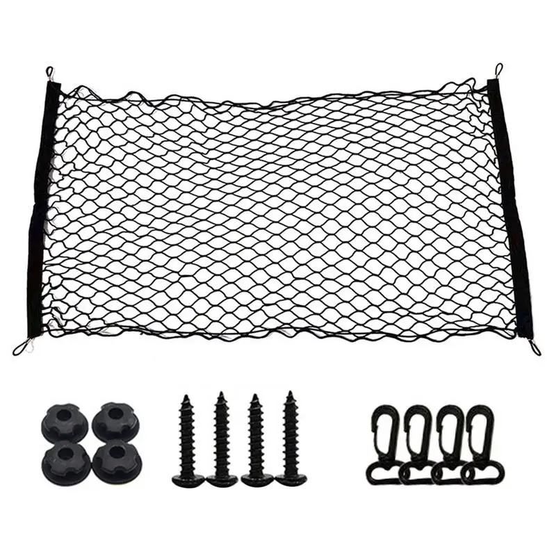 

Car Cargo Net With Hooks 110x60CM Stretchable Car Organizer Mesh Net With Hooks Adjustable Universal Storage Mesh Organizer For