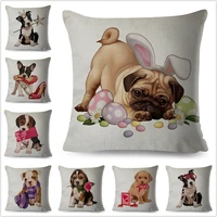 cute cartoon fashion french bulldog short plush cushion cover bedroom pillowcase sofa home car decoration animal dog pillowcase