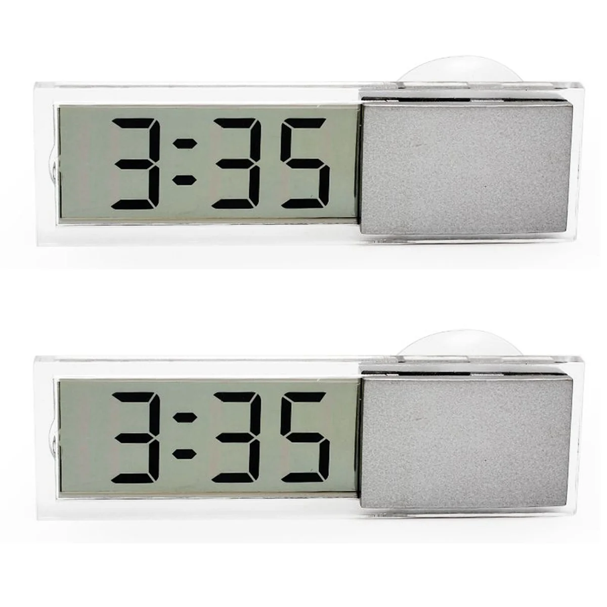 

2X LCD Display Digital Electronic Clock with Sucker LED for All Cars Indoor Outdoor Home