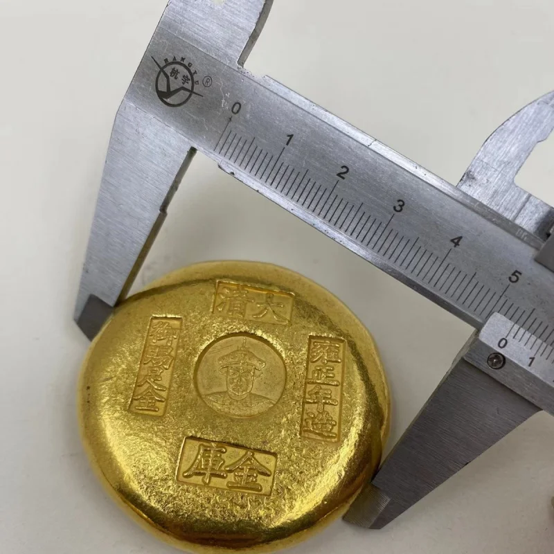 Старинное ремесло позолоченный Золотой торт из чистой меди Золотая бара