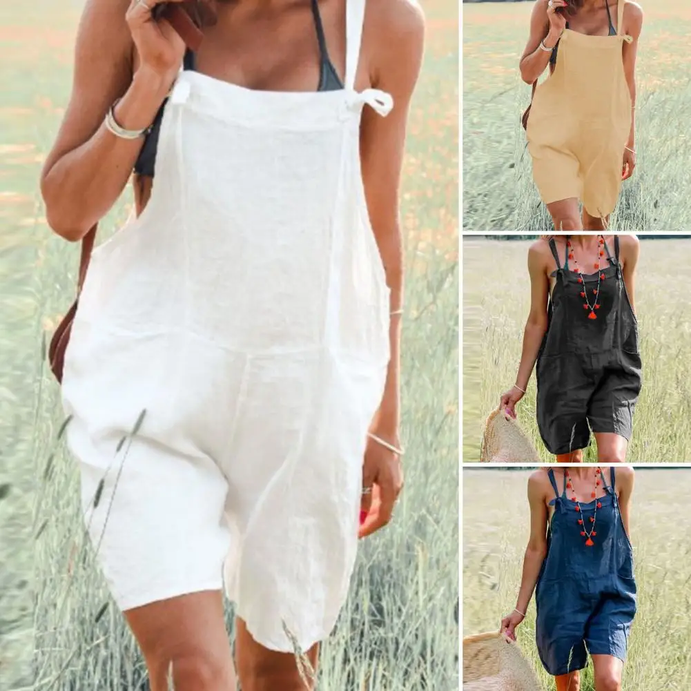 

Summer Romper Trendy Deep Crotch Lightweight Leisure Lady Jumpsuit for Dating Women Romper Lady Jumpsuit