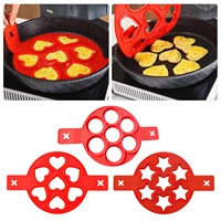 pancake molds multiple shapes 4 holes ring fried egg mold reusable silicone non stick pancake maker egg ring maker for kitchen