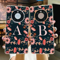 cute 26 flower letters phone case for samsung s21 a10 for redmi note 7 9 for huawei p30pro honor 8x 10i cover