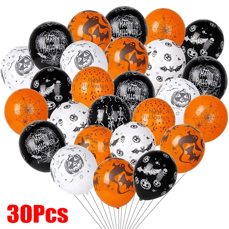

30 шт., 12-дюймовые фотообои, Хэллоуин, тыква, паук, призрак, воздушный шар, реквизит для фестиваля, вечеринки, украшения для Хэллоуина