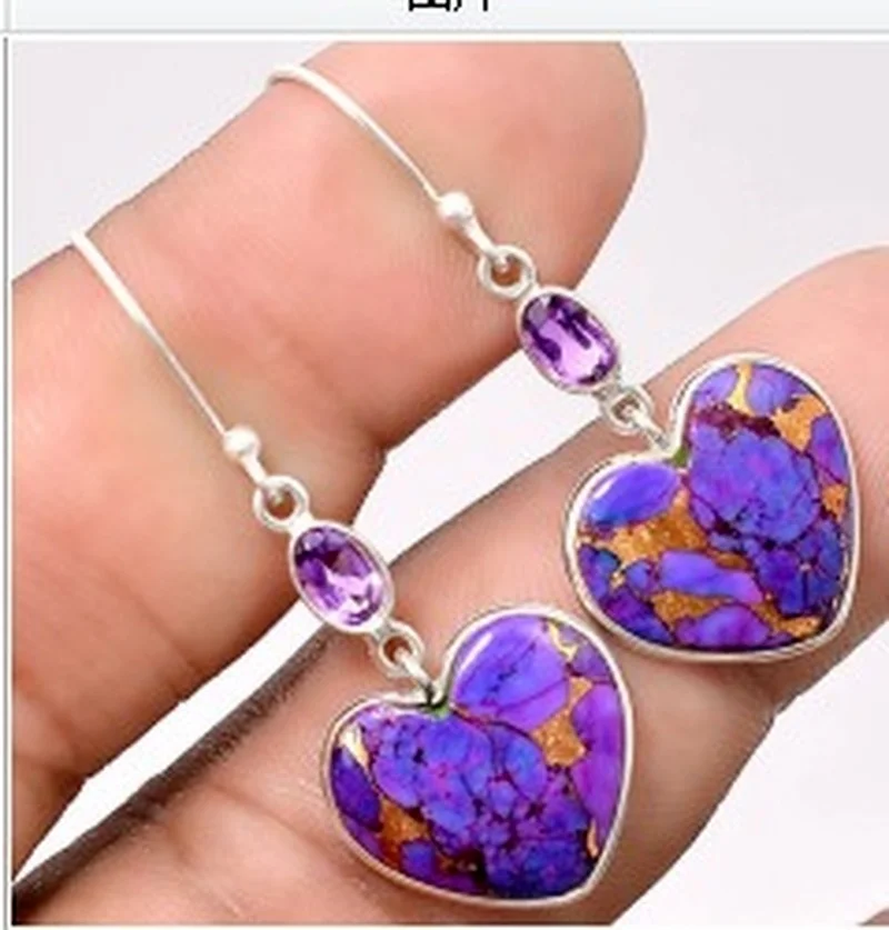 Простые серьги с фиолетовым камнем, eBay express wish, популярное винтажное ювелирное изд
