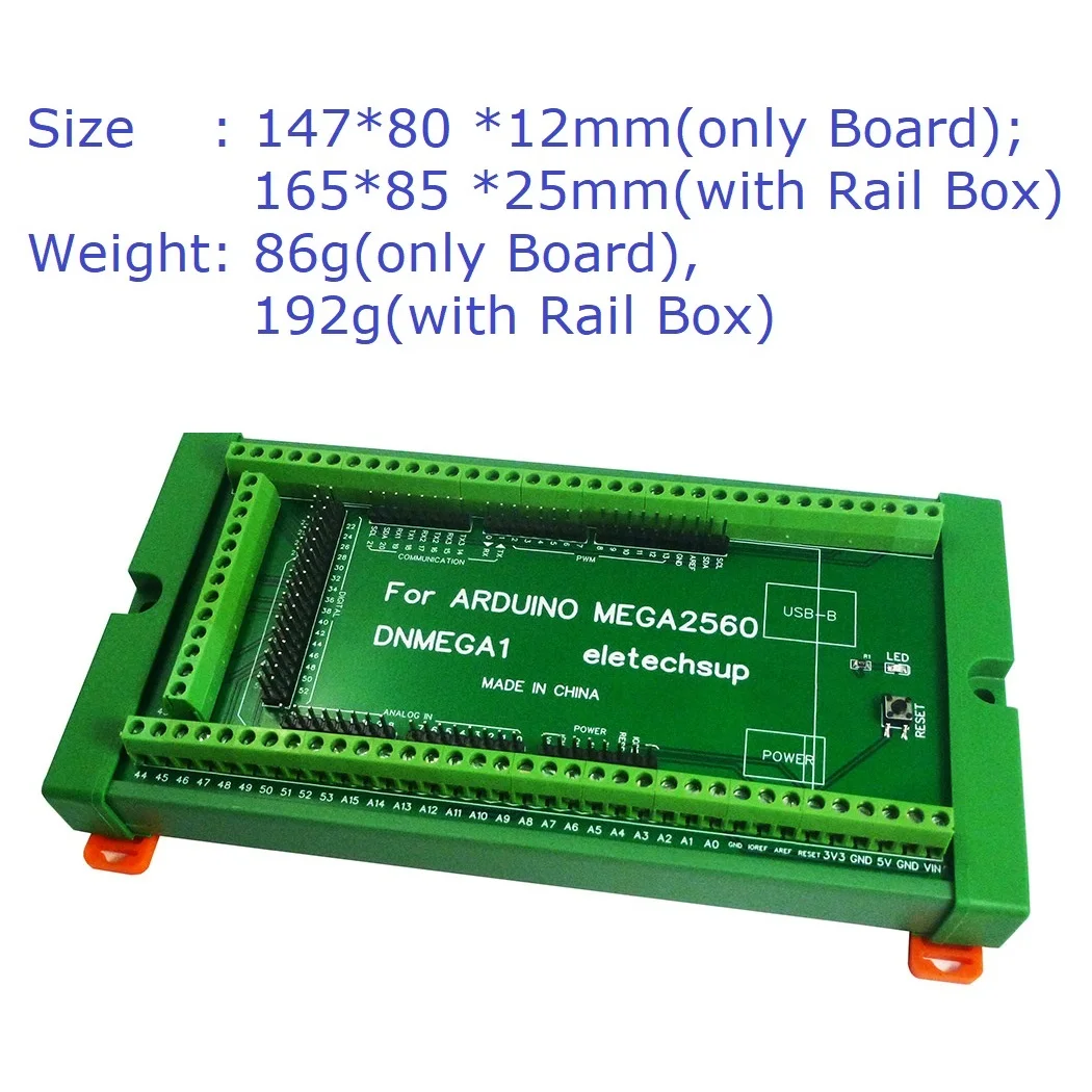DNMEGA1 Модуль адаптера винтовой клеммной колодки для крепления на DIN-рейку Arduino MEGA2560