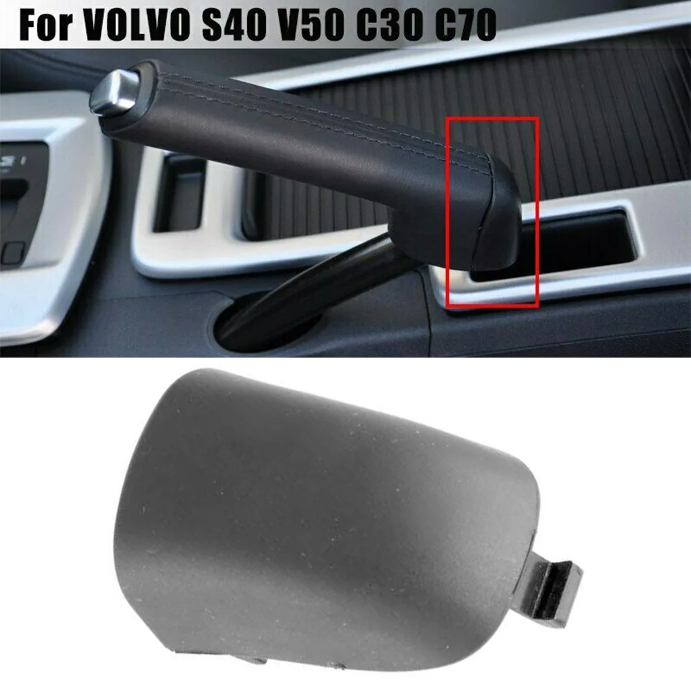 Black Car Handbrake Handle Lever Cover Fit For VOLVO C30 C70 2006-2013 Direct Replacement Handle Lever Covers images - 6