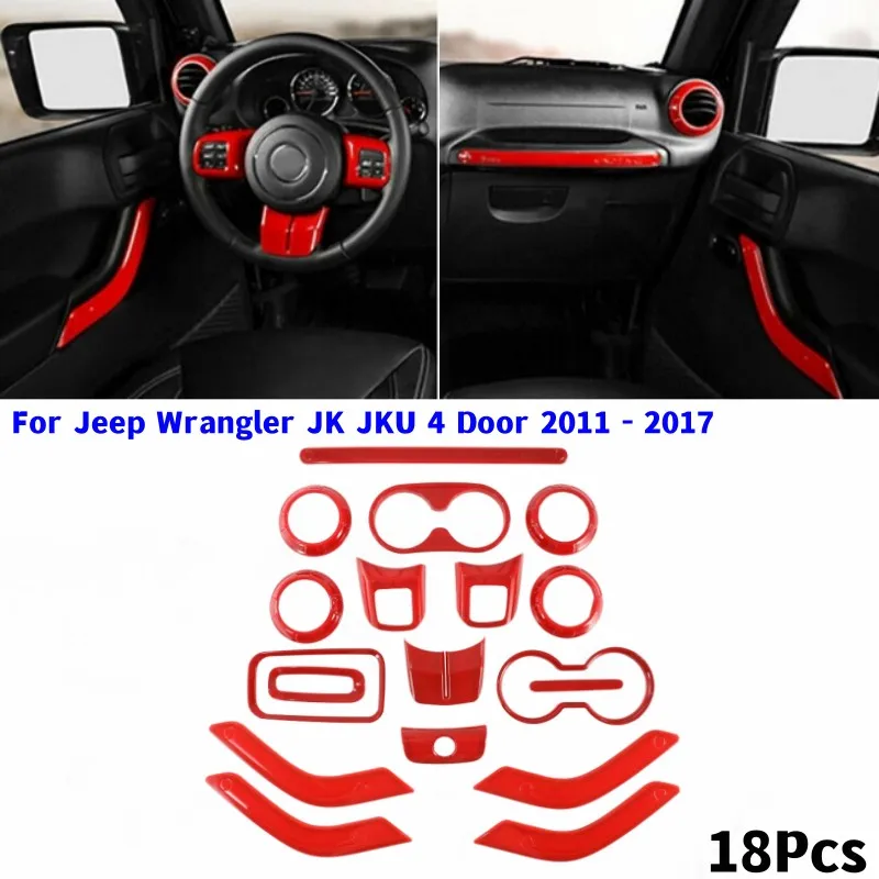 18 шт./комплект декоративные накладки для Jeep Wrangler JK JKU 4 Door 2011-2017