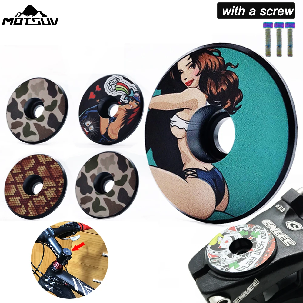 

Headset Top Cap Cover Aluminum Alloy Bicycle Headset Top Cap with Screw Threadless Stem Cover Road MTB Bike Stem Accessories