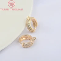 49062pcs 14 5x13mm 24k gold color brass with zircon round earrings hoop high quality diy jewelry findings accessories