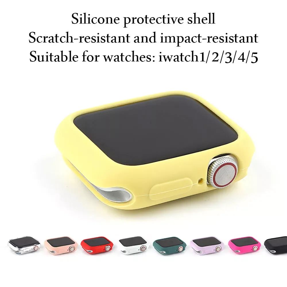 

Soft Silicone Case for Apple Watch 3 2 1 42MM 38MM Cover Protection Shell for iWatch 4 5 6 SE 40MM 44MM Watch Bumper