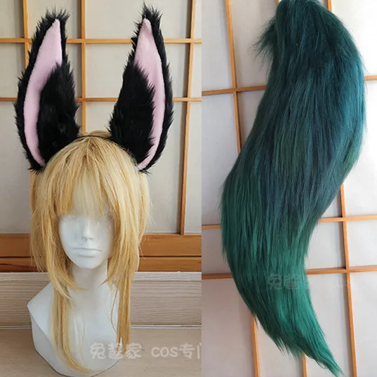 

Anime Game Genshin Impact Tighnari Cosplay Simulation Plush Fox Ears Tail Coaplay Costume Prop Party Halloween Gift