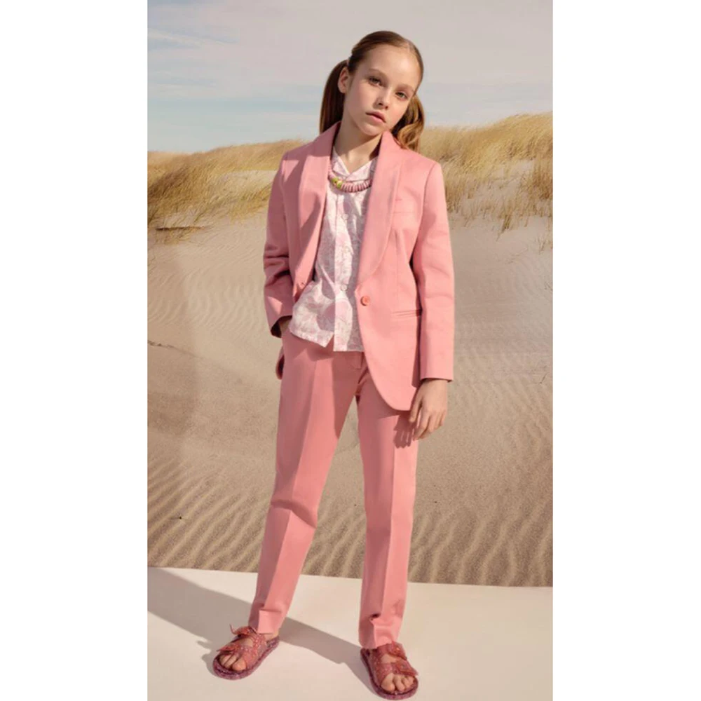 Новый бутиковый однобортный костюм для девочек комплект из двух предметов