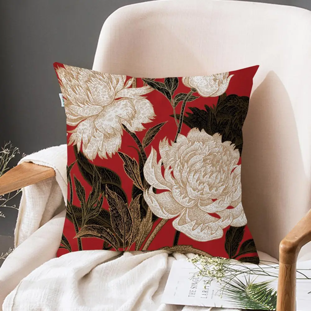 

Durable Geometric Pattern Home Decoration Chinese New Year Festival Pillowcase Throw Pillow Case for Office