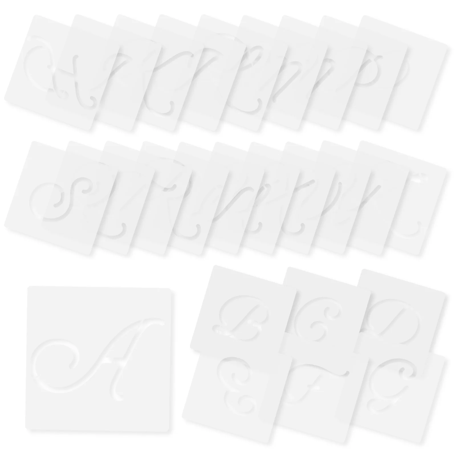 

26 Sheets Spray Stencil Letter Cutout Template Small Stencils 0.1X10X10CM Household White The Pet DIY Compact Child