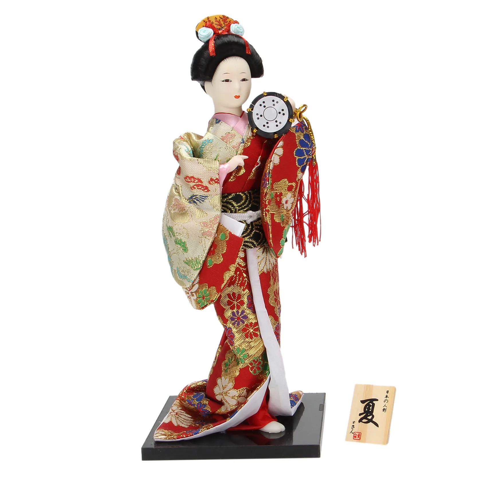 

12Inch Japanese Kimono Geisha Dolls Traditional Japanese Geisha Kimono Doll Sculpture with Traditional Vintage Kimono E