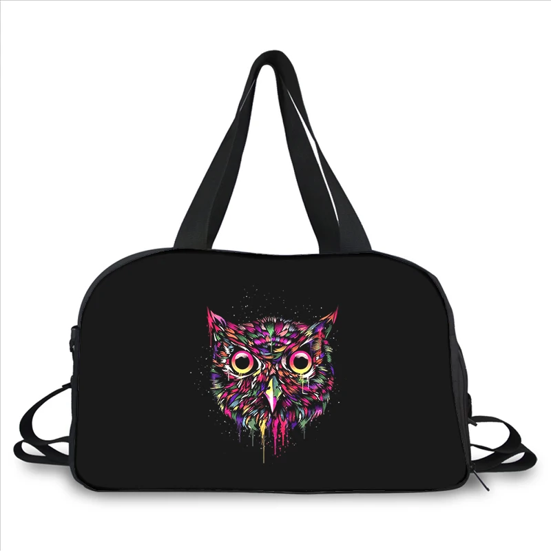 animal owls 3D printing fashion trend portable large capacity multi function messenger bag travel bag