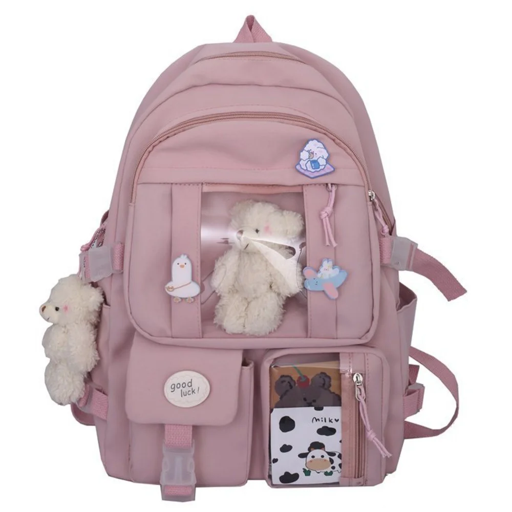 

Школьные ранцы для девочек-подростков, милый женский рюкзак с несколькими карманами в стиле Харадзюку, сумка для книг в Корейском стиле