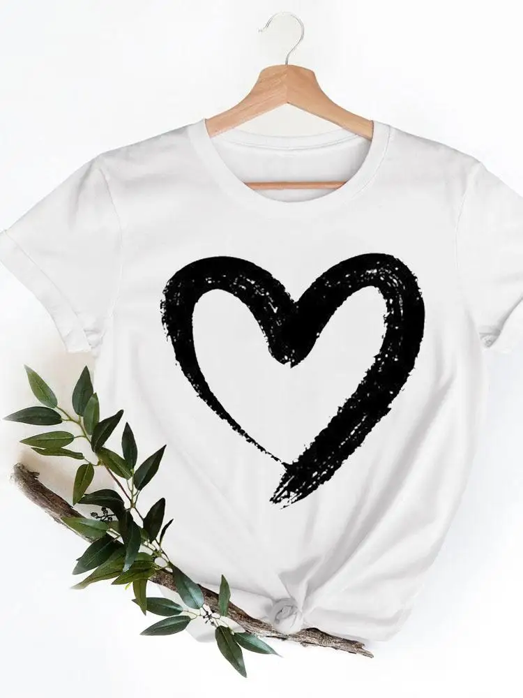 

Женская Повседневная Милая модная женская одежда, летняя футболка с коротким рукавом и графическим рисунком, женская футболка, одежда