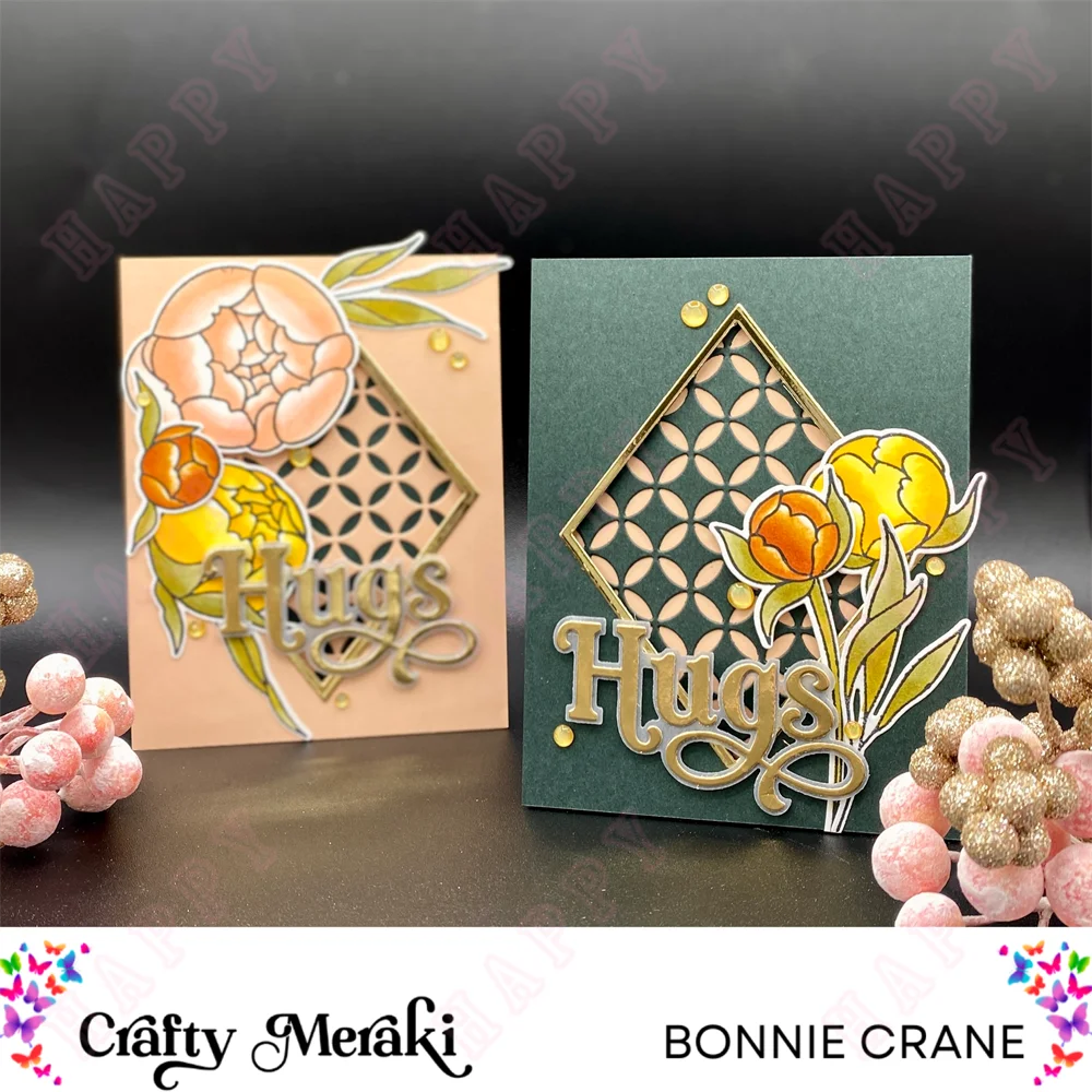 Розовая Рапсодия и пион металлические Вырубные штампы прозрачные для рукоделия