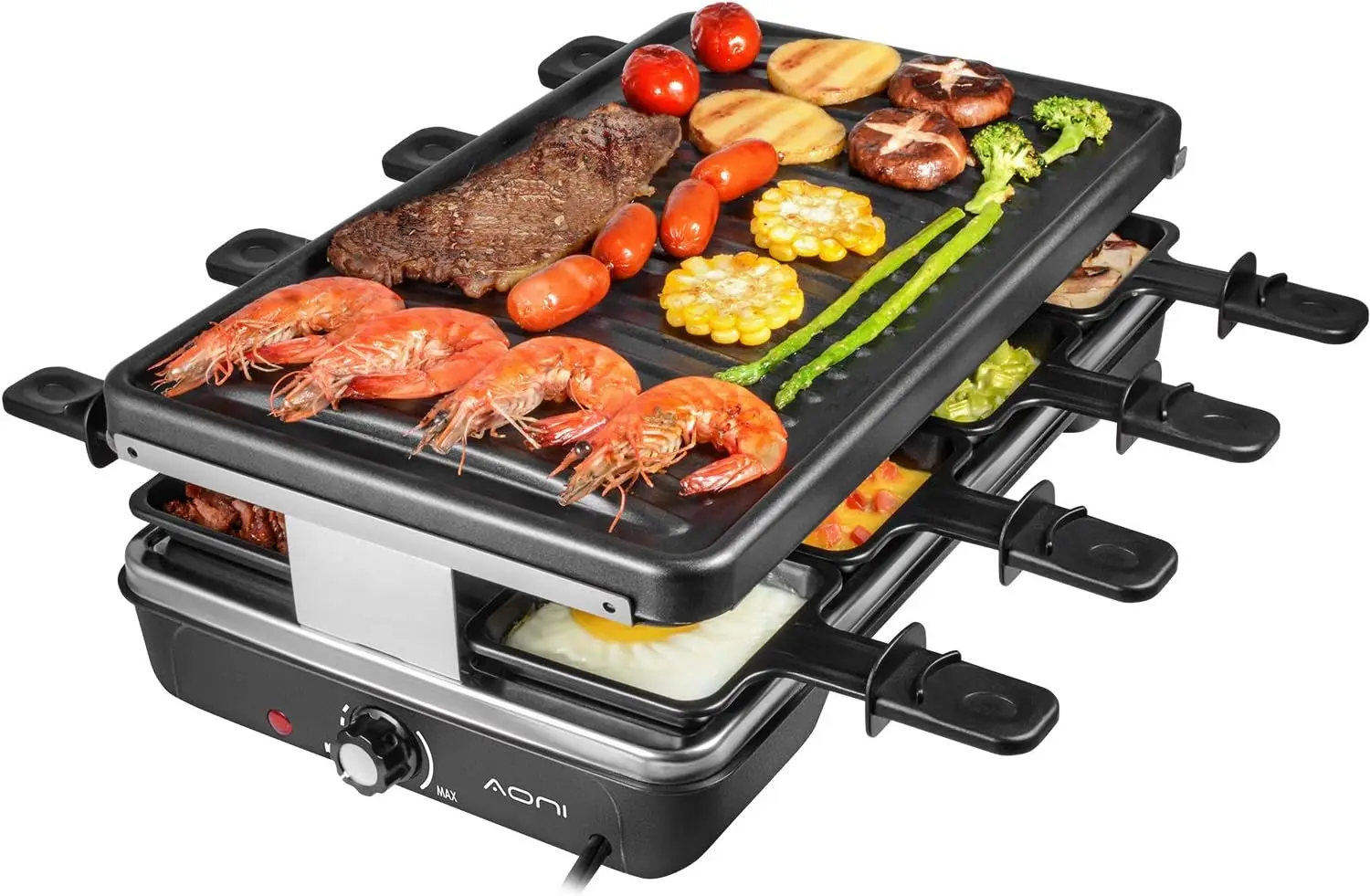 

Table Grill, Korean BBQ Grill Indoor Cheese Raclette, Removable Non-Stick Surface, Temperature Control & Dishwasher Safe, 1