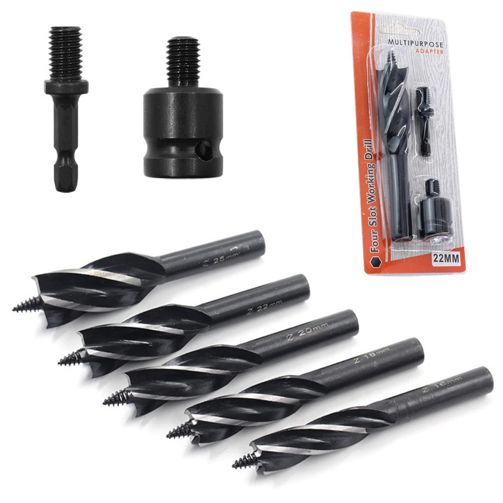

1/2'' Electric Wrench Adapter 1/4'' Hex Shank Adapter Self Feeding Wood Auger Bits Woodworking HCS Drill Bits 130mm