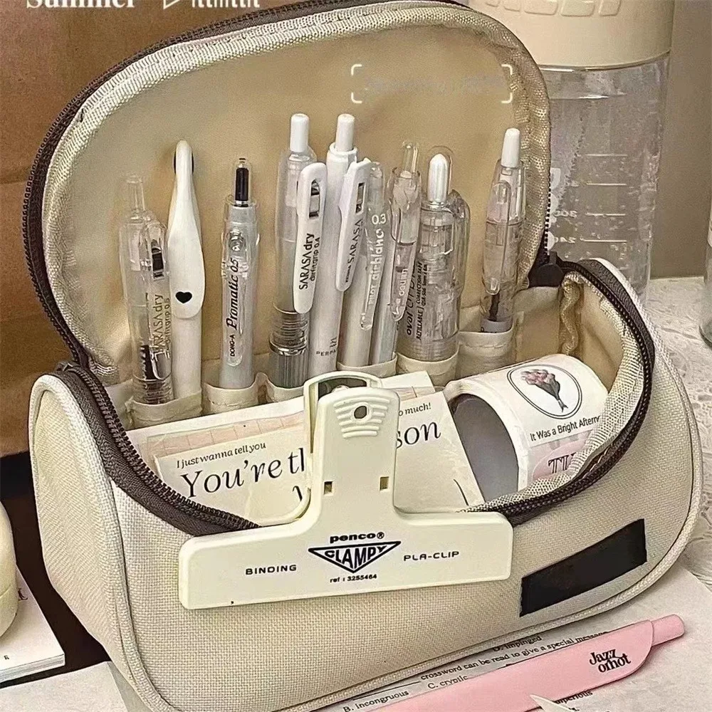 

Winter Melon Durable Pen Bag Moisture-proof Makeup Bag For Junior And High School Students Multi Functional Storage Bag