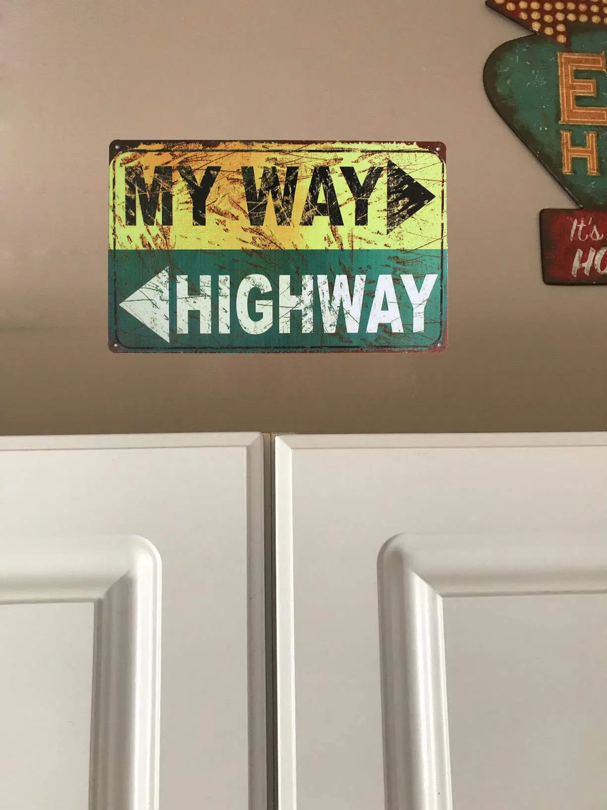 Винтажный металлический знак UOOPAI My Way Highway