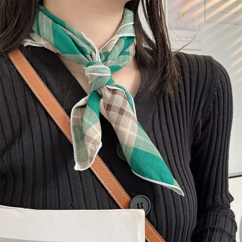 Повязка на голову с цветком хлопковый льняной квадратный шарф платок в