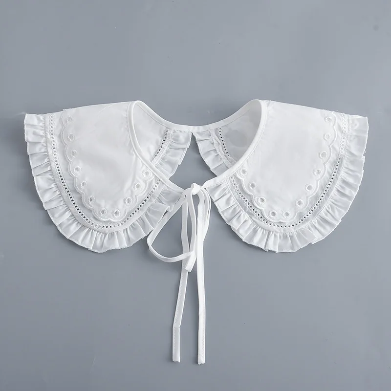 

Korean Fake Collar Shawl Women Sweet Shirt Detachable Collar Embroidery Small Cape Girls Summer False Collar Decorative